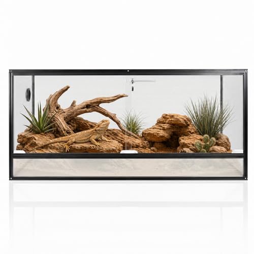 120 Gallon Bearded Dragon Tank, 48x24x24 Reptile Enclosure - size: 48x24x24" (120 Gallon)