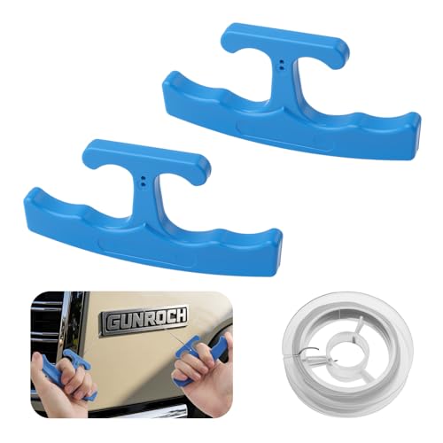Car Emblem Removal Tool with 5M Nylon Plate Line,Portable Car Badges Removal Tool with Non-Slip Handle,Multi-Purpose Cars Wrap/Sticker Remover Tools for Nameplates & Logos - color: Blue