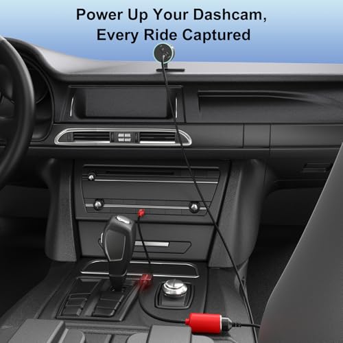 J&D USB C Male to 12V Car Cigarette Lighter Socket Female Converter Cable, 12V 18W Power Cable for Dash Cam, GPS, Car LED Light Strips, Red, 5 ft - color: Red, size: 5 ft