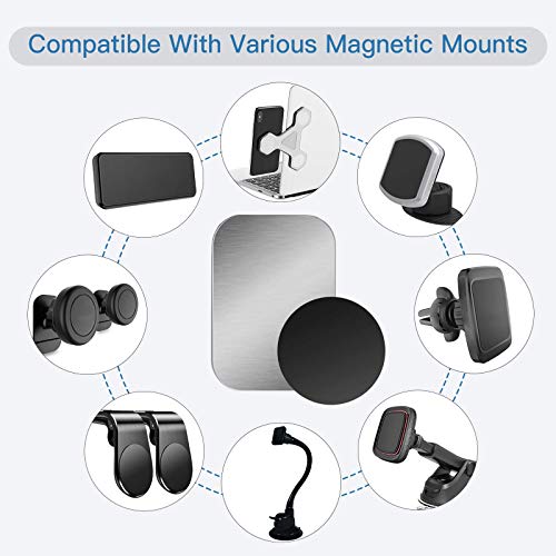 OWLKELA 10 Pcs Mount Metal Plate, Black and Silver - color: Black & Silver