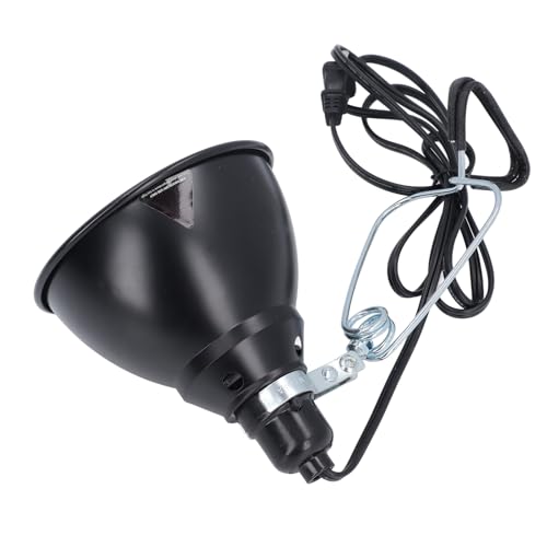 HEEPDD Reptile Heat Lamp Fixture, 250W Aluminum Reflector Dome with E27 Socket for UVA UVB Light, Ceramic Heat Emitter