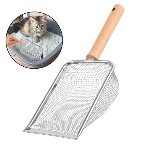 POPETPOP 3pcs Reptile Litter Scoop Cleaning Tool for Reptile Waste Litter Shovel with Wooden Handle for Turtles Lizards Pets Easy to Use