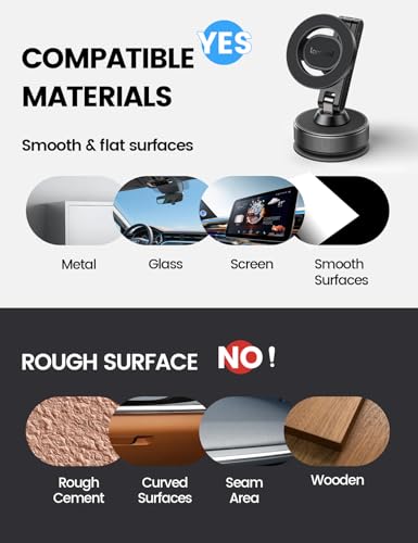 Lamicall Car Phone Holder Mount Ultra Nano Gel & 70+LBS Vacuum Suction Cup - color: Black