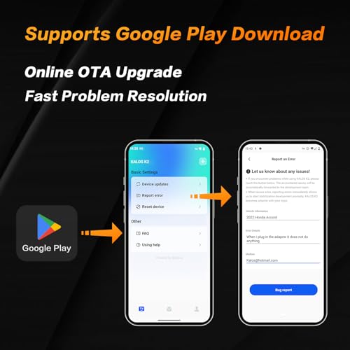 KALOS Android Auto Wireless Adapter,Convert Factory Wired to Wireless,Instant Connection,Plug & Play, Auto-Connect,Compatible with Android 11+ & Cars from 2015
