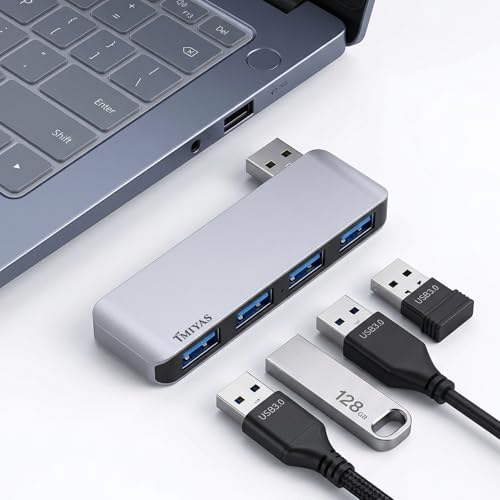 USB 3.0 Hub 4-Port Cable-Free USB Splitter for Laptop Right Side - color: Silver(Right)