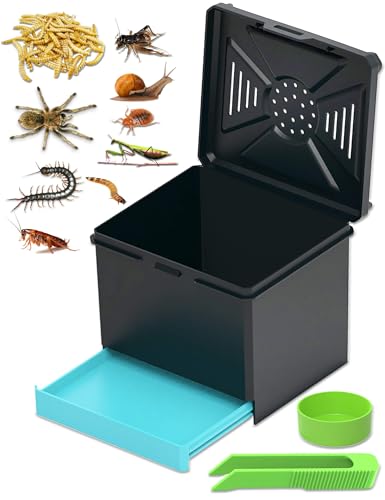 Cricket Keeper - Multi Purpose Insect Habitat for Crickets, Dubia Cockroaches, breadworms, and Silkworms, with Ventilation and Breathability (No Assembly Needed) (Black) - color: black