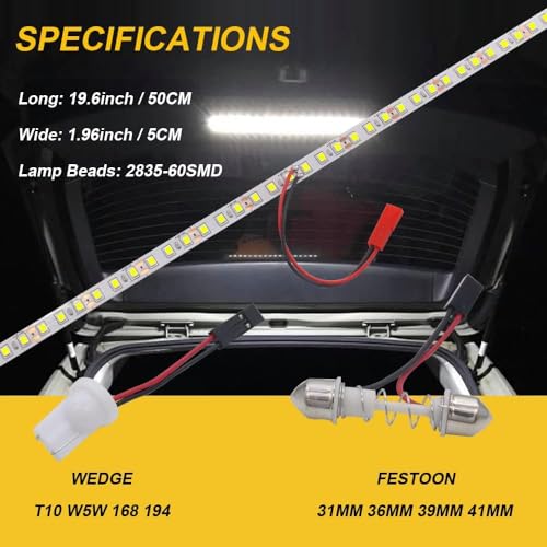 BMT xms LED Trunk Light，31inch 2835 SMD - LED Strip Light Bright White Universal fit for Car Trunk Cargo Area - size: 31"/80cm-1pcs