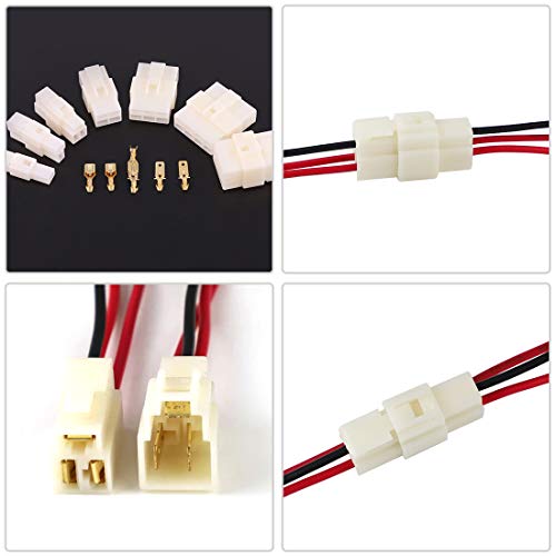 Glarks 240Pcs 6.3mm 3 Pin Way Electrical Automotive Wire Connector Male Female Socket Plug and Terminals Kit for Motorcycle, Bike, Car, Boats (30Set 6.3mm 3P) - size: 30Set 6.3mm 3P
