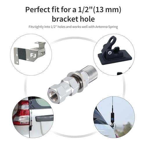 CB Antenna Adapter Standard 3/8 X 24 Thread SO239 Female Stub Mount Heavy-Duty Connector Universal UHF for CB Ham Radio Antenna - style: 1PC