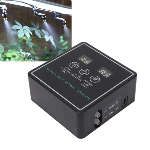 Reptile Fogger Smart Spray System, Reptile Automatic Humidifier with 360 Degree Adjustable Misting Nozzles, Intelligent Timing Cycle Sprayer for Terrarium Rainforest