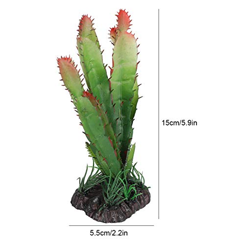 Reptile Plants Succulent, Reptiles Habitats Decoration Home Decor for Fish Aquarium Landscape, Simulation Plastic Cactus Plant Terrarium, Reptiles Habitats Decoration