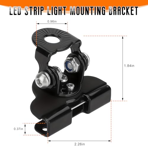 2 PCS LED Light Bar Mounting Brackets, Adjustable Car Pillar Hood Lamp Mount Holder with Hex Wrenches, Universal Work Light Bar Fixing Bracket for Off-Roads Trucks SUVs (Black) - color: Black