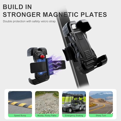 iLSKW Magnetic Golf Cart Phone Holder for EZGO Club Car Yamaha, Anti-Shake
