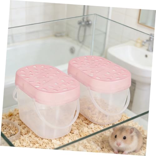 POPETPOP 2pcs Small Pet Plastic Carriers Portable Hamster Boxes Turtle Cases Handheld Reptile Travel Cages for Outdoor Use