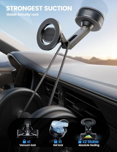 Lamicall Car Phone Holder Mount Ultra Nano Gel & 70+LBS Vacuum Suction Cup - color: Black
