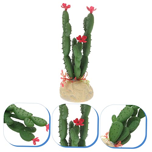 Artificial Plastic Cactus Plant for Fish Tank Decoration Vivid Aquarium Ornament Soft Fade Resistant Succulent Model Easy Care No Light Needed Aquarium Enthusiasts