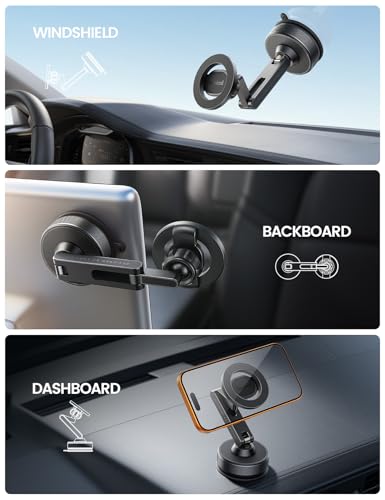 Lamicall Car Phone Holder Mount Ultra Nano Gel & 70+LBS Vacuum Suction Cup - color: Black