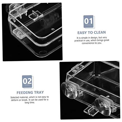 Hemoton 2pcs Reptile Feeding Bowls Escape Water Basin for Tanks Suction Cup Reptile Food Dishes Supplies