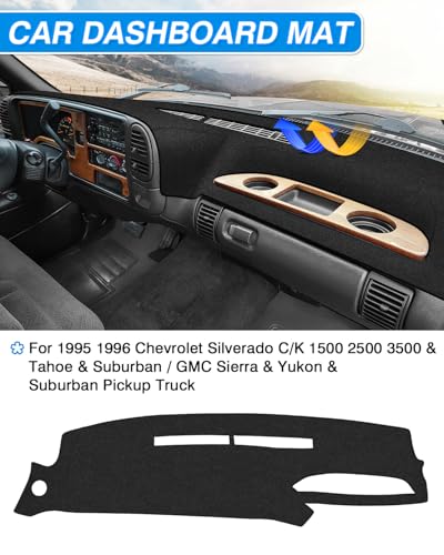 Cartist Dash Cover for 1995 1996 Chevrolet Silverado C/K 1500 2500 3500 - size: 68.50*18.50(Silverado&Tahoe 95-96)