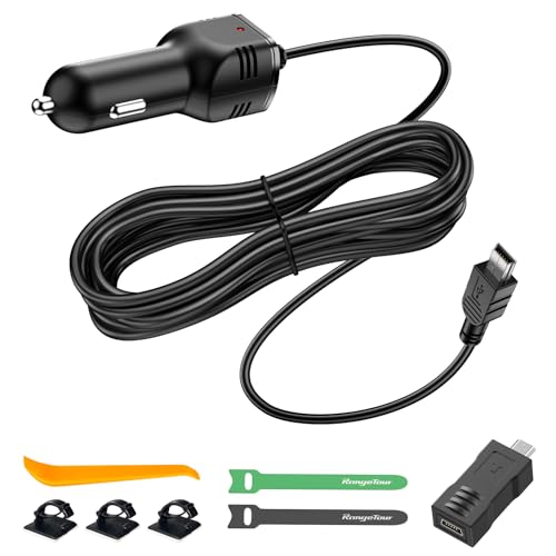 Dash Camera Car Charger, Mini USB and Micro USB Interfaces, Driving Recorders Power Cord Universal Car Adapter Power Cord 3.5m/11.5ft 12V/24V to DC5V 2A(I Interface) - size: 2A-I-Mini/Micro USB