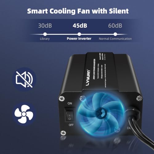 LVYUAN 500W Power Inverter for Vehicles DC 12V to 110V AC Car Plug Adapter Outlet Converter with PD 20W with USB Fast Charging Ports and 2 AC Outlets Car Charger Adapter