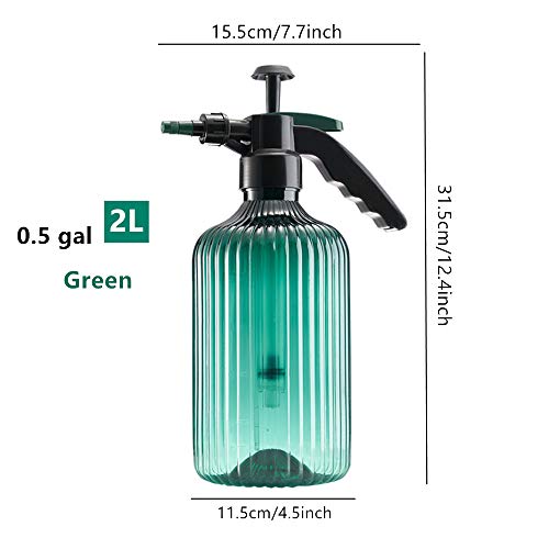 Garden Watering Can, Plant Mister, Pump Sprayer, Hand Pressure Sprayer, 2 Liters Pump Spray Bottle for Plants, Garden, Cleaning Work (Green)