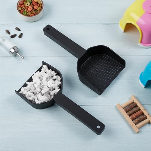 2Pcs Poop Scooper 2.95 in × 5.9 in Cat Litter Scooper Fine Mesh Sifting Shovel Plastic Handle for Guinea Pig Rabbits Small Animals for Easy Waste Cleaning