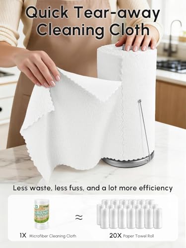 Microfiber Cleaning Cloths Roll 75 Pack 12x12 Inch Lint Free - color: White