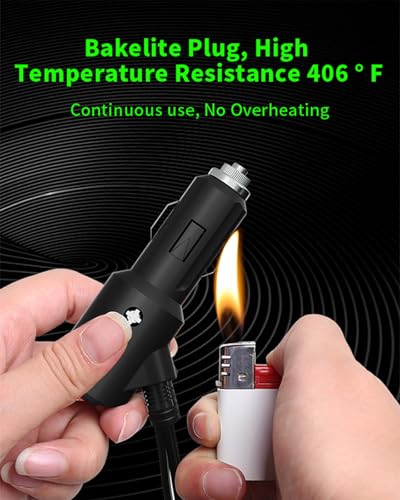 YANTU 120W/10A with Independent Switch Double Cigarette Lighter Adapter/Splitter with 20-inch Cigarette Lighter Extension Cord,12V Plug Socket 2-Way Y Adapter with Dual Charger Ports