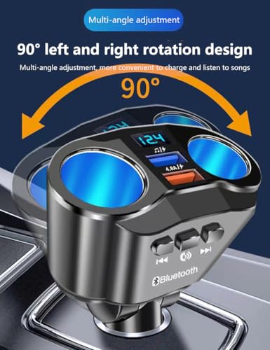 2-Socket Cigarette Lighter Adapter with Voltmeter