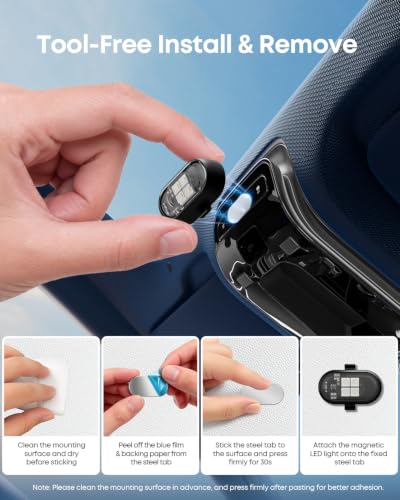 Wireless Magnetic Car Interior LED Lights, RGB Ambient Lighting with Remote
