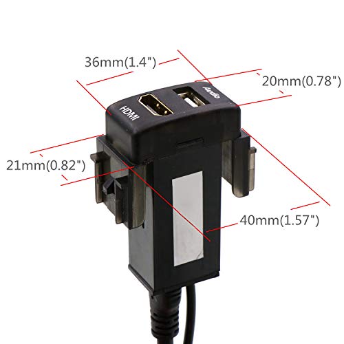 Timloon HDMI Socket Mount Cable +USB Audio Input Use for Nissan