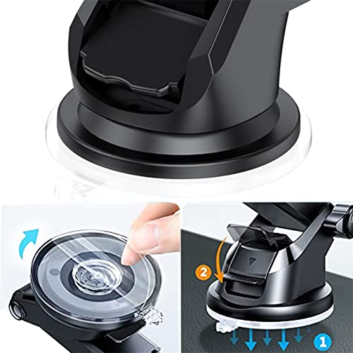Phone Holder Car Universal Car Phone Holder Automobile Accessories Dashboard [Military-Grade Suction & Stable Clip] Air Vent Windshield Phone Mount Fit for iPhone Android Smartphones