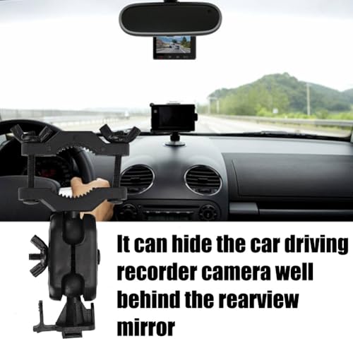 Car Rearview Mirror Dash Cam Holder Universal Fit Metal/Plastic Mount 360° Rotating Bracket for Driving Recorder(Metal Nut) - style: Metal Nut