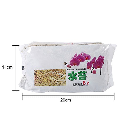 Long Fiber Sphagnum Moss, 6L Sphagnum Moss Potting Mix Soil for Carnivorous Plant, Phalaenopsis Orchid, Sarracenia, Fly Traps, Reptiles