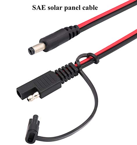 DC to SAE Connectors Cable SAE Plug to DC 5.5mm x 2.1mm Male Adapters Cables for Automotive RV Solar Panel Solar Battery Panels Connect Cables(0.5/1.5ft-2pack) - color: 0.5m-DC-2Pack
