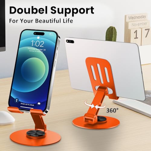 Universal Metal Cell Phone Stand, Orange - color: Orange