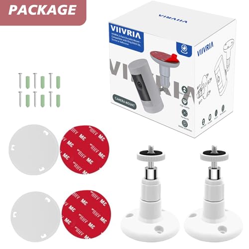 2 Pack Wall Mount Kit, VHB Adhesive or Screw, No Drill, Compatible with Arlo, Eufy Cam, Plug-in Ring & HD Security Camera, Stick & Up Cam Battery, Wyze Cam, Universal Indoor Outdoor Bracket