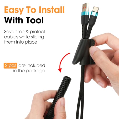60 FT Wire Loom 3/8 Inch, Split Wire Loom Tubing Wire Conduit, Wire Protector Tubing – Black - color: 3/8" x 60ft-Black