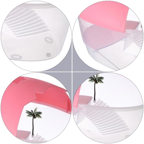 Small Turtle Tank with Basking .84X6.69X6.10 Inches Portable Turtle Breeding Box for Aquatic Turtles and Small Reptiles Plastic Case for Water Habitat