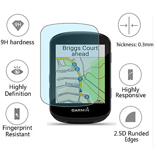 Screen Protector for Garmin Edge 530 Gps (3+1pack) and Silicone Case Cover,Tempered Glass Film Anti-Scratch High Definition Full Coverage Transparent