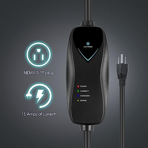 Lectron Level 1 EV Charger - ETL Certified, 120V, 15 Amp, 16 ft Extension Cord & J1772 Cable - Portable Electric Car Charger for J1772 EVs with NEMA 5-15 Plug - size: 15A NEMA 5-15