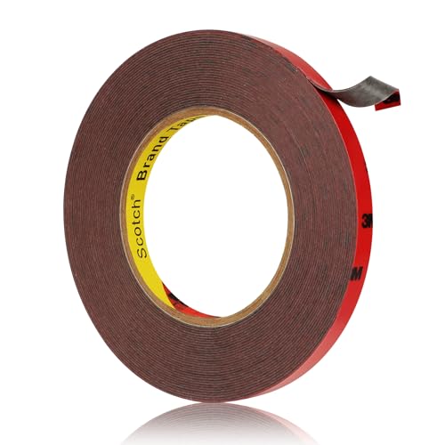 Double Sided Tape Heavy Duty, Waterproof Mounting Foam Tape, 36.5ft Length, 0.4in Width, High Temperature Resistant Adhesive Tape for Car, LED Strip Light, Office Decor, Uses 3M 5108 Raw Material - size: 0.4in x 36.5ft - 5108