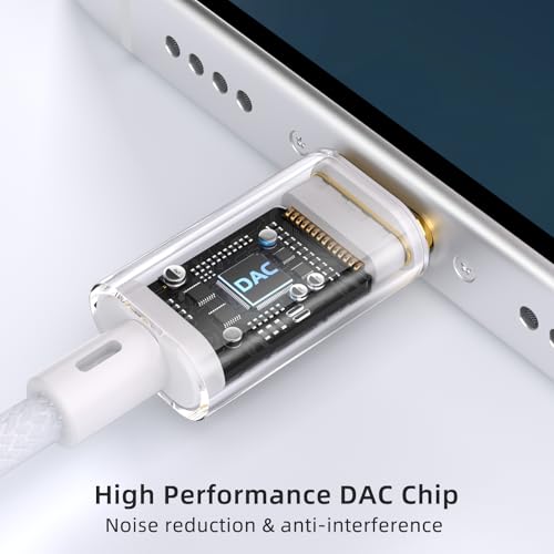 Xumee USB C to 3.5mm Aux Cable 4ft, Aux to USB C Audio Jack Cord with Built-in DAC (16-Bit/48 kHz), Cotton Braided, Gold-Plated Connectors, for iPhone 15/16/17 Series, for Samsung Galaxy and More