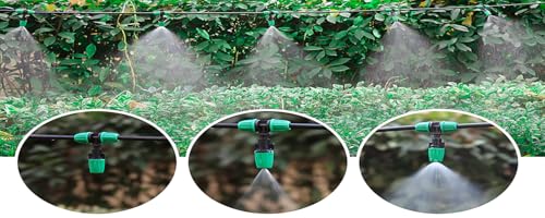 Misting Cooling System Greenhouse Misting System Automatic Garden Watering System Lock Barbed Drip Irrigation System with 1/4 inch Irrigation Tubing Mister for Patio Greenhouse Garden,Lawn. - size: Medium Drip Irrigation Kit