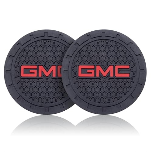 Car Cup Coaster, 2PCS Universal Non-Slip Cup Holders, Compatible with GMC Series Car Cup Holder Coasters，Car Drink Coaster Holder Accessory, Black, G Black2