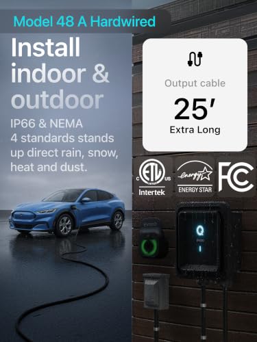 EVIQO Level 2 EV Charger J1772 48A - Hardwired 240V Wall Charging Station - size: 48