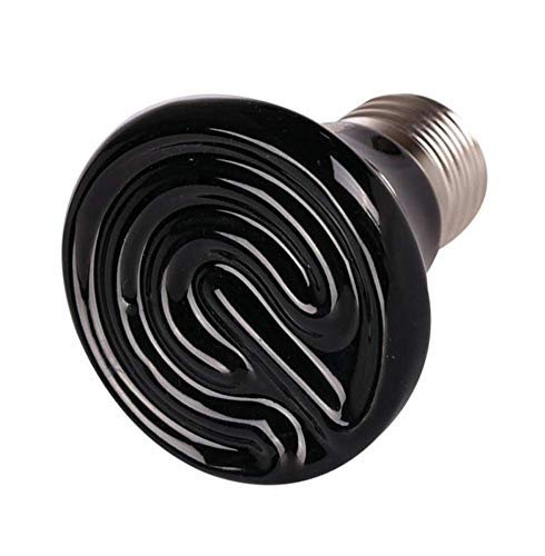 25W Mini Reptile Heat Lamp Bulb E26 Base Non-Light Emitting Infrared Ceramic Heat Emitter for Terrariums Turtles, Lizards, Snakes, and Small Pets 2-Pack