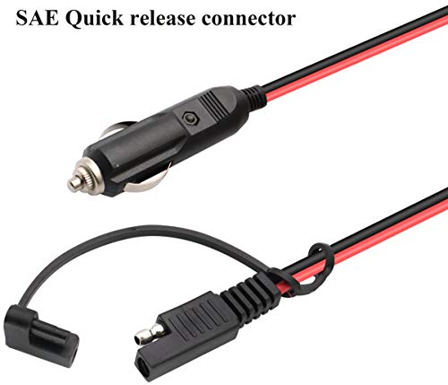 SAE to Cigarette Lighter Cable,16AWG 12V Cigarette Lighter Male Plug to SAE 2 Pin Quick Release Disconnect Connector Plug Adapter Extension Charging Cable with Fuse(2.4m/7.8ft-M) - color: 2.4m-Male