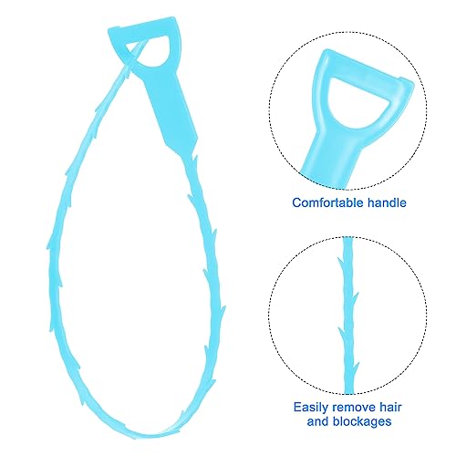 uxcell 3pcs 20 Inch Drain Hair Clog Remover Tool PP & 24 Inch Drain Cleaner Tool Sticks Stainless Steel Sewer Cleaning Hook Unclog Sink Unclogger for Toilet Bathtub Sewer, Blue - color: Blue, size: 24 Inch